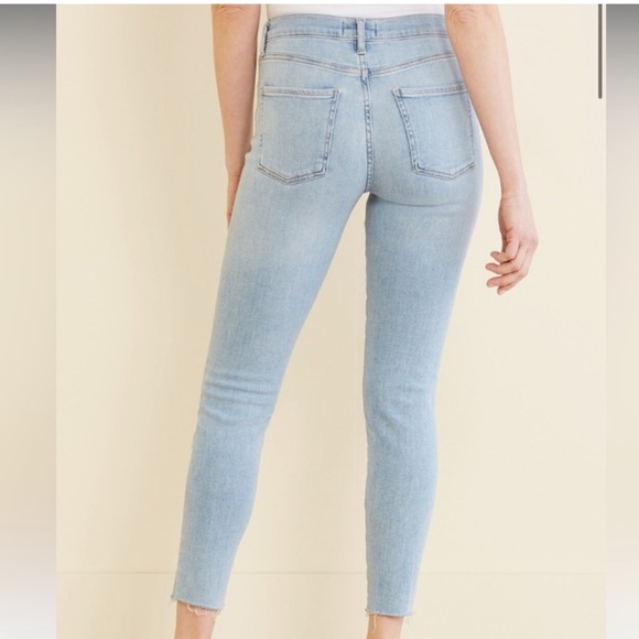 Agolde Sophie Light Wash Raw Hem Denim Jeans 24 Waist 00 Ankle - Picture 3 of 12